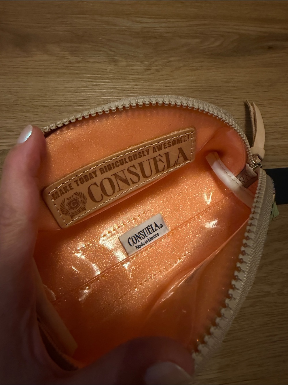 Consuela Shimmer Lined Cosmetic Pouch - hummingbird pattern - Picture 3 of 3